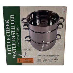Kitchen Crop Little Creek Water Distiller 2 Gallons Works on all Stovetops New